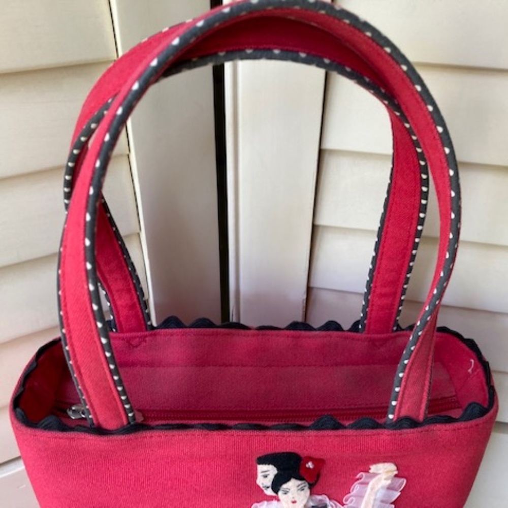 Lulu Guinness "Flamingo Dancers" Handle Bag💃 - Picture 6 of 11